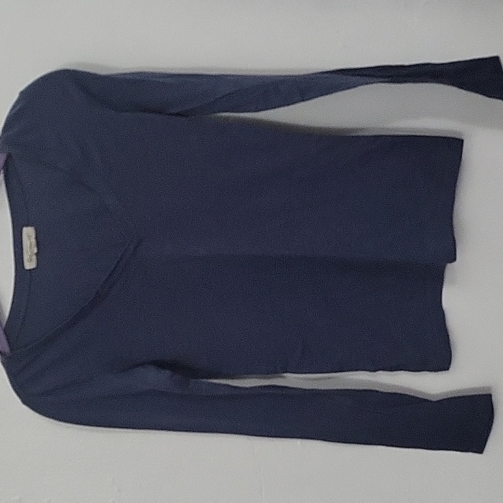 Heather Blue Long Sleeve V-Neck Top